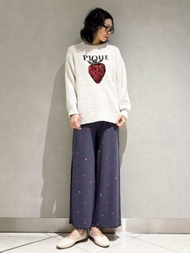 「アイテム（ルームウェア）」を使った、gelato piqueさん（レディース・168cm）の冬コーディネート