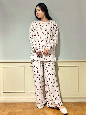 「アイテム（ルームウェア/パジャマ）」を使った、gelato piqueさん（レディース・158cm）の冬コーディネート