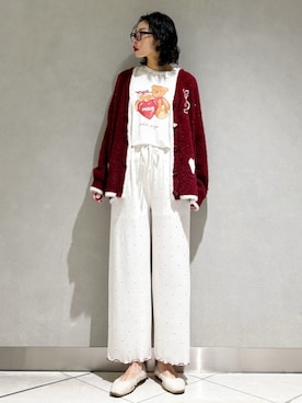 「アイテム（ルームウェア）」を使った、gelato piqueさん（レディース・168cm）の秋コーディネート