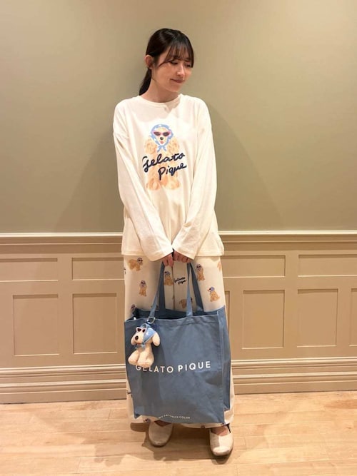 スカーフDOGワンポイントロンT（ルームウェア/パジャマ）｜gelato