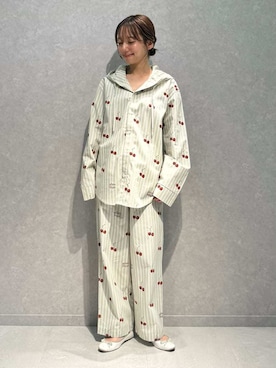 「ストライプ」｜「アイテム（ルームウェア）」を使った、gelato piqueさん（レディース・156cm）の秋コーディネート