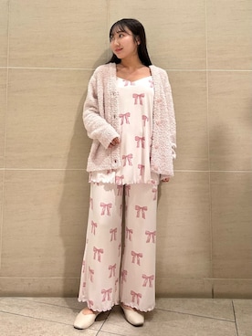 「アイテム（ルームウェア、ピンク系）」を使った、gelato piqueさん（レディース・158cm）の秋コーディネート