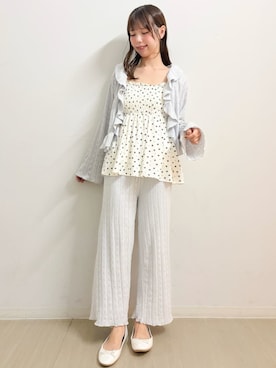 「アイテム（ルームウェア/パジャマ、ホワイト系）」を使った、gelato piqueさん（レディース・161cm）の秋コーディネート
