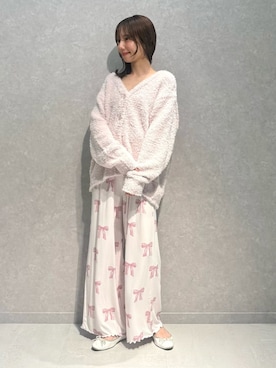 「アイテム（ルームウェア、ピンク系）」を使った、gelato piqueさん（レディース・156cm）の秋コーディネート