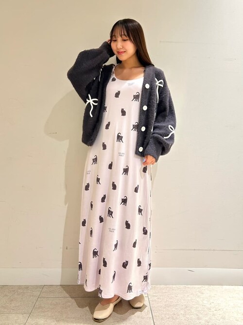 gelato pique CAT柄キャミワンピース セール】CAT総柄キャミワンピース（ルームウェア/パジャマ）｜gelato