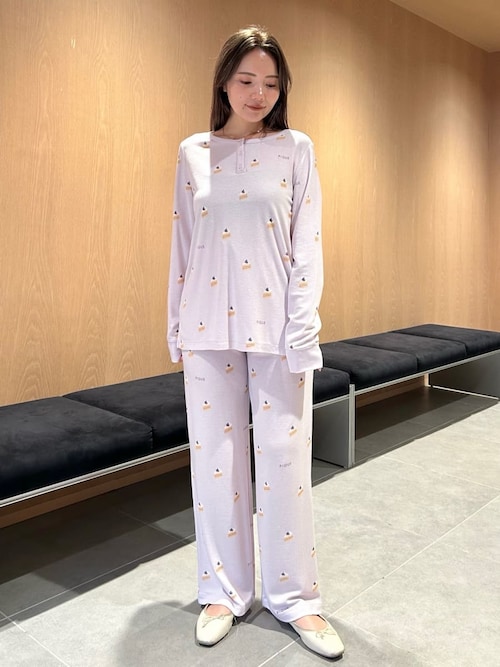 モチーフ3柄ワッフルロンT（ルームウェア/パジャマ）｜gelato pique