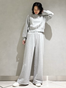 「gelato pique（ジェラートピケ）の裏毛プルオーバー（ルームウェア/パジャマ）」を使った、gelato piqueさん（レディース・168cm）の秋コーディネート