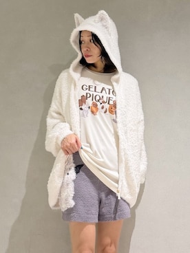 「アイテム（ルームウェア/パジャマ、ホワイト系）」を使った、gelato piqueさん（レディース・168cm）の秋コーディネート