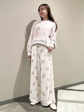 「アイテム（ルームウェア）」を使った、gelato piqueさん（レディース・158cm）の冬コーディネート