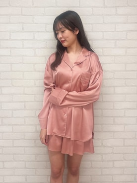 「アイテム（ルームウェア、レッド系）」を使った、gelato piqueさん（レディース・162cm）の春コーディネート