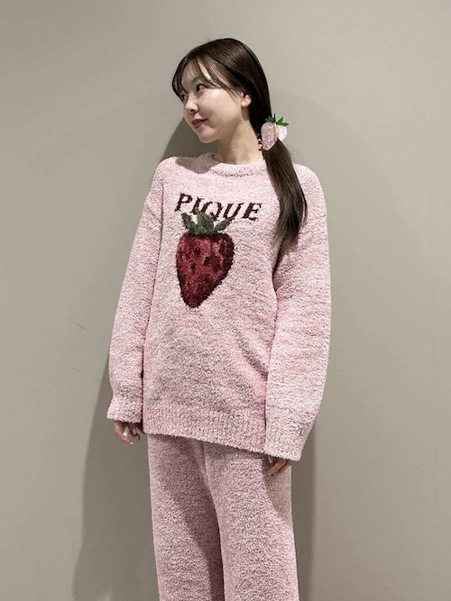 セール】メランジストロベリージャガードプルオーバー（ルームウェア