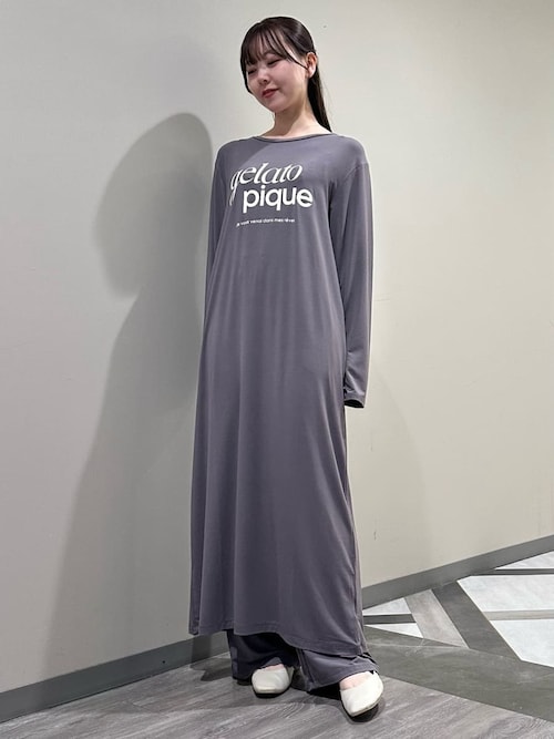 セール】レーヨンロゴワンピース（ルームウェア/パジャマ）｜gelato
