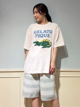 「アイテム（ルームウェア、グリーン系）」を使った、gelato piqueさん（レディース・158cm）の夏コーディネート