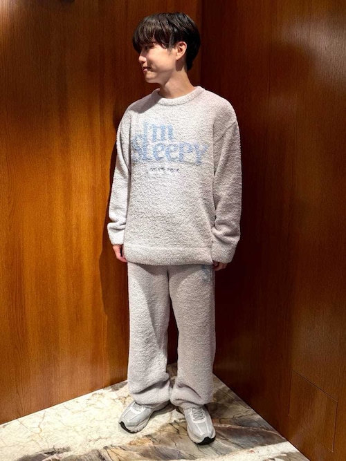 HOMME】パウダースリーピーロゴジャガードプルオーバー＆ロングパンツ