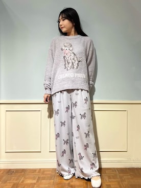 「アイテム（ルームウェア）」を使った、gelato piqueさん（レディース・158cm）の冬コーディネート