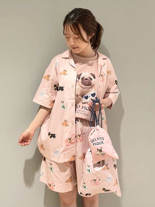 ジェラピケ★【gelato pique】犬柄巾着ポーチ２個セット gelato pique｜SUMMER DOG柄巾着セット | Rakuten Fashion(楽天