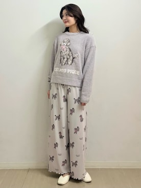 「アイテム（ルームウェア）」を使った、gelato piqueさん（レディース・164cm）の冬コーディネート