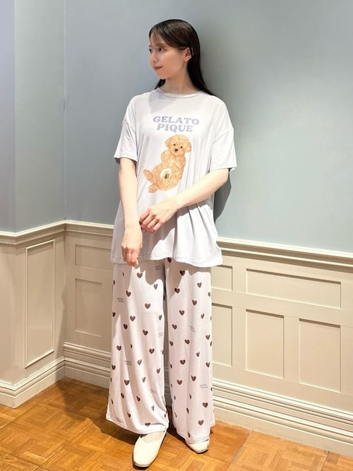 ドッグワンポイントTシャツ（ルームウェア/パジャマ）｜gelato pique
