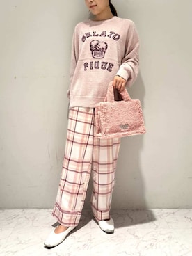 「アイテム（ルームウェア）」を使った、gelato piqueさん（レディース・150cm）の秋コーディネート