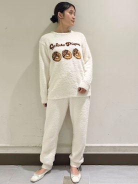 「アイテム（ルームウェア）」を使った、gelato piqueさん（レディース・160cm）の冬コーディネート