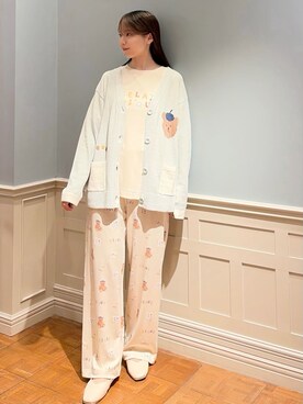 「アイテム（ルームウェア、グリーン系）」を使った、gelato piqueさん（レディース・161cm）の夏コーディネート