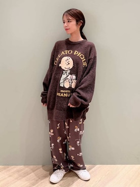 「アイテム（ルームウェア）」を使った、gelato piqueさん（レディース・156cm）の秋コーディネート