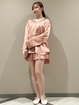 「アイテム（ルームウェア、レッド系）」を使った、gelato piqueさん（レディース・158cm）の春コーディネート