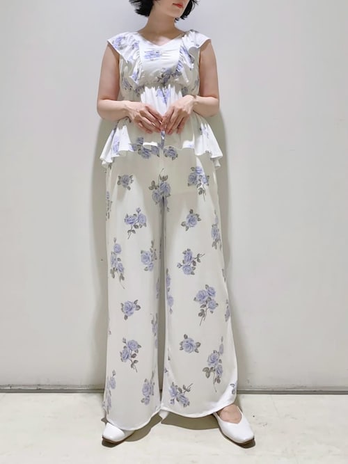 【チェウォン着用】ジェラートピケ 花柄ルームウェア セット ジェラートピケ 花柄ルームウェアセット チェウォン着用