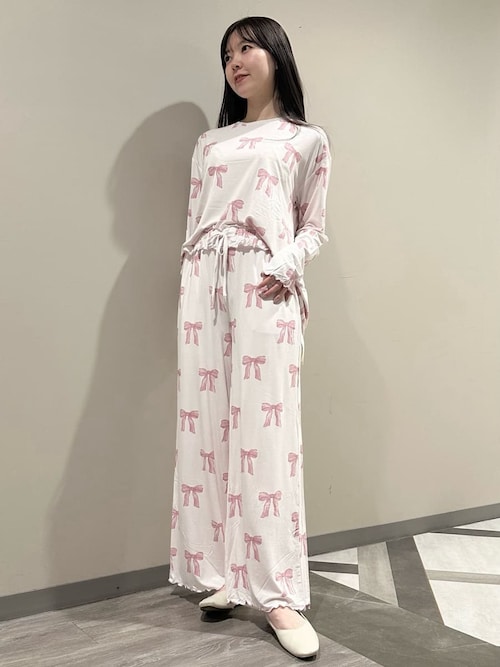セール】リボン柄ロングパンツ（ルームウェア/パジャマ）｜gelato