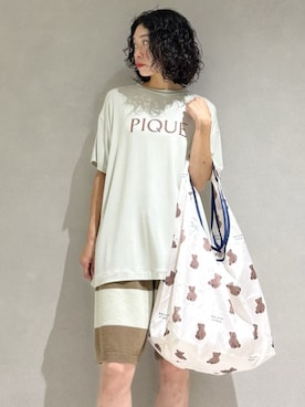「アイテム（エコバッグ/サブバッグ）」を使った、gelato piqueさん（レディース・168cm）の夏コーディネート