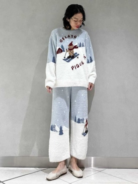 「アイテム（ルームウェア）」を使った、gelato piqueさん（レディース・168cm）の秋コーディネート