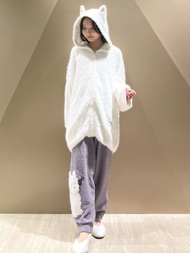 「アイテム（ルームウェア/パジャマ、ホワイト系）」を使った、gelato piqueさん（レディース・150cm）の秋コーディネート