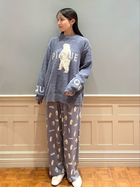 「アイテム（ルームウェア）」を使った、gelato piqueさん（レディース・161cm）の秋コーディネート