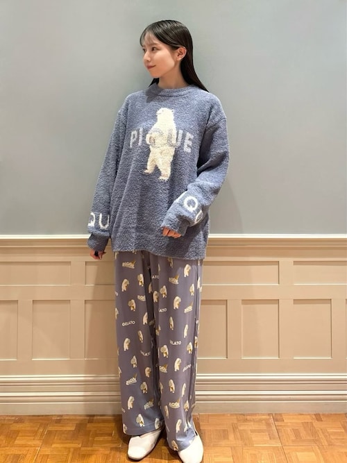 HOMME】パウダーフォレストベアジャガードプルオーバー（ルームウェア