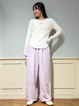 「アイテム（ルームウェア/パジャマ、パープル系）」を使った、gelato piqueさん（レディース・158cm）の秋コーディネート