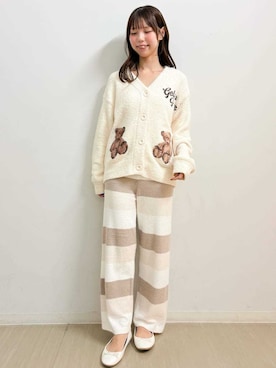 「アイテム（ルームウェア/パジャマ、ホワイト系）」を使った、gelato piqueさん（レディース・161cm）の秋コーディネート