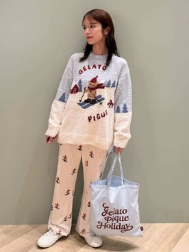 「アイテム（ルームウェア/パジャマ、グリーン系）」を使った、gelato piqueさん（レディース・156cm）の秋コーディネート