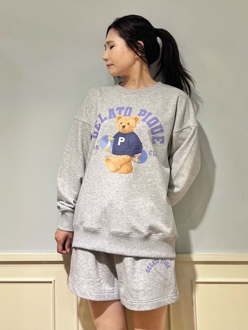 [み☆さん確約] GELATO PIQUE スポーティーベアルームウェアセット ONLINE限定】スポーティーベア裏毛プルオーバー＆裏毛ショート