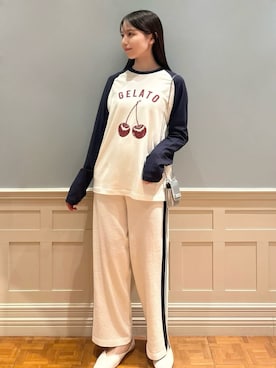 「アイテム（ルームウェア）」を使った、gelato piqueさん（レディース・161cm）の夏コーディネート