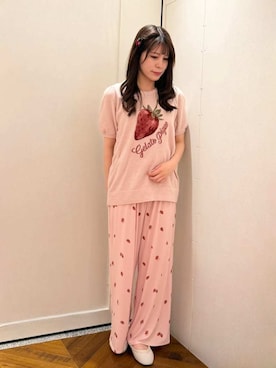 「アイテム（その他ルームウェア、レッド系）」を使った、gelato piqueさん（レディース・151cm）の夏コーディネート