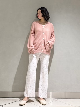 「アイテム（ルームウェア、レッド系）」を使った、gelato piqueさん（レディース・168cm）の春コーディネート