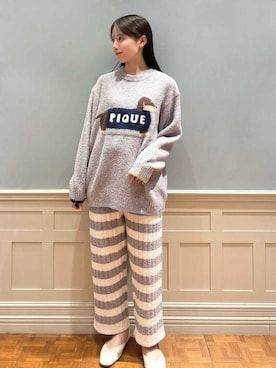 「アイテム（ルームウェア/パジャマ、グレー系）」を使った、gelato piqueさん（レディース・161cm）の秋コーディネート