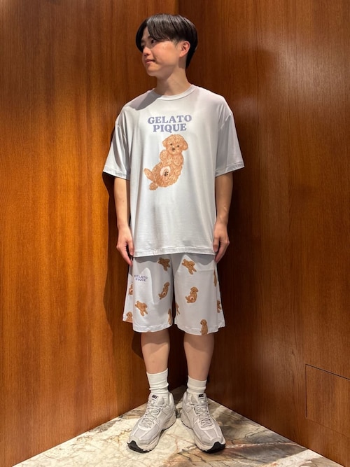 HOMME】ドッグワンポイントTシャツ（ルームウェア/パジャマ）｜gelato