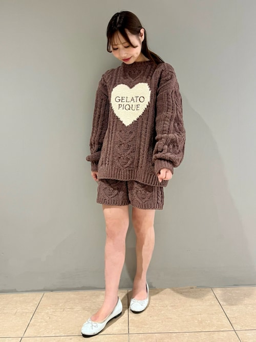 gelato pique パジャマ ルームウェア ハートアランショート gelato pique パジャマ ルームウェア ハートアランショート