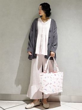 「gelato pique（ジェラートピケ）のべビモコマタニティ　カーディガン（ルームウェア/パジャマ）」を使った、gelato piqueさん（レディース・168cm）の秋コーディネート