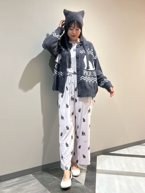 セール】CAT総柄ロンT（ルームウェア/パジャマ）｜gelato pique