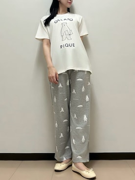 「アイテム（ルームウェア）」を使った、gelato piqueさん（レディース・163cm）の秋コーディネート