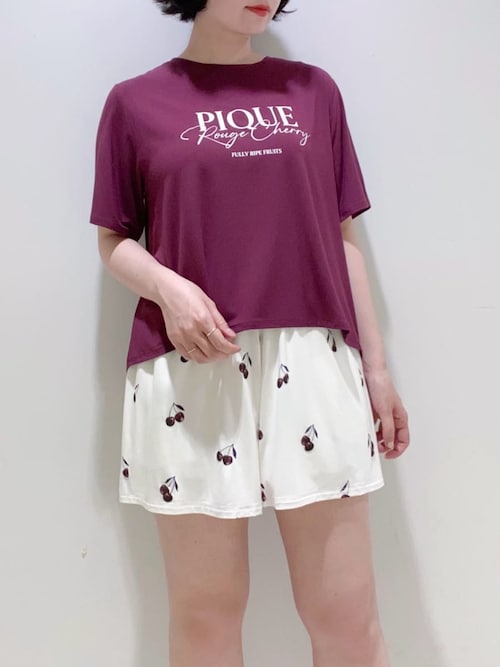 接触冷感】チェリー柄ショートパンツ（ルームウェア/パジャマ
