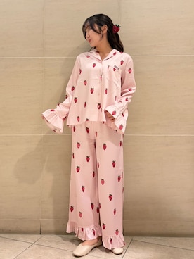 「アイテム（その他ルームウェア、レッド系）」を使った、gelato piqueさん（レディース・158cm）の冬コーディネート