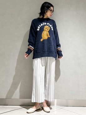 「アイテム（ルームウェア）」を使った、gelato piqueさん（レディース・168cm）の冬コーディネート